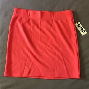 Nollie Bodycon Mini Skirt Medium Coral Pac Sun